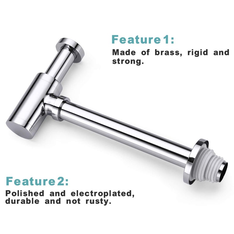 BESTILL Bottle P Trap Drain Kit for Bathroom Basin Sink, Chrome - Image 4